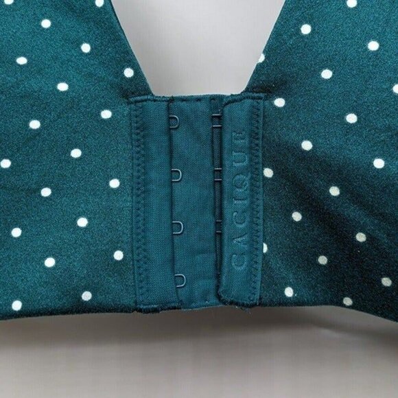 Lane Bryant Cacique Bra Lightly LIned Full Cov Green Polka Dot Sz 46DD - Picture 3 of 9